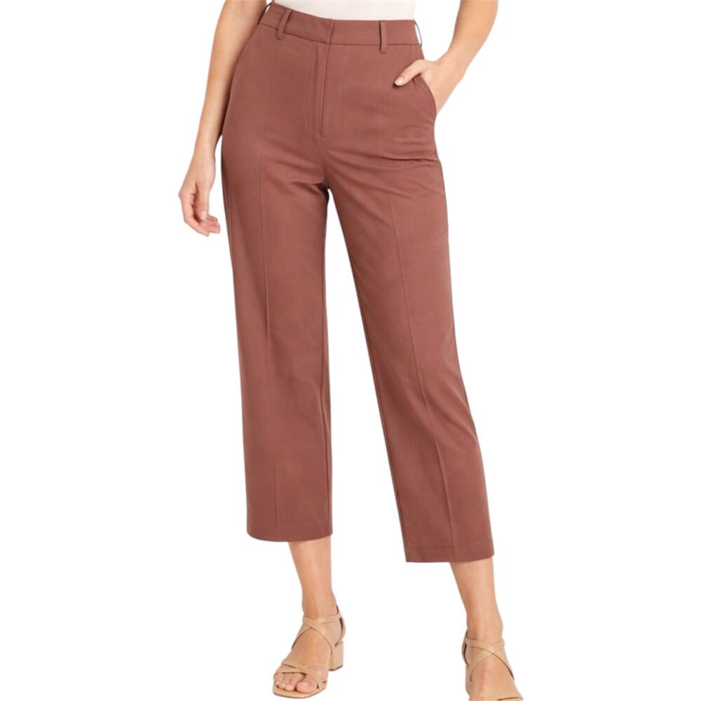 Avec Les Filles Wide Leg Pants Trousers Crepe Zip Fly Belt Loop Rose Pink 6 32"